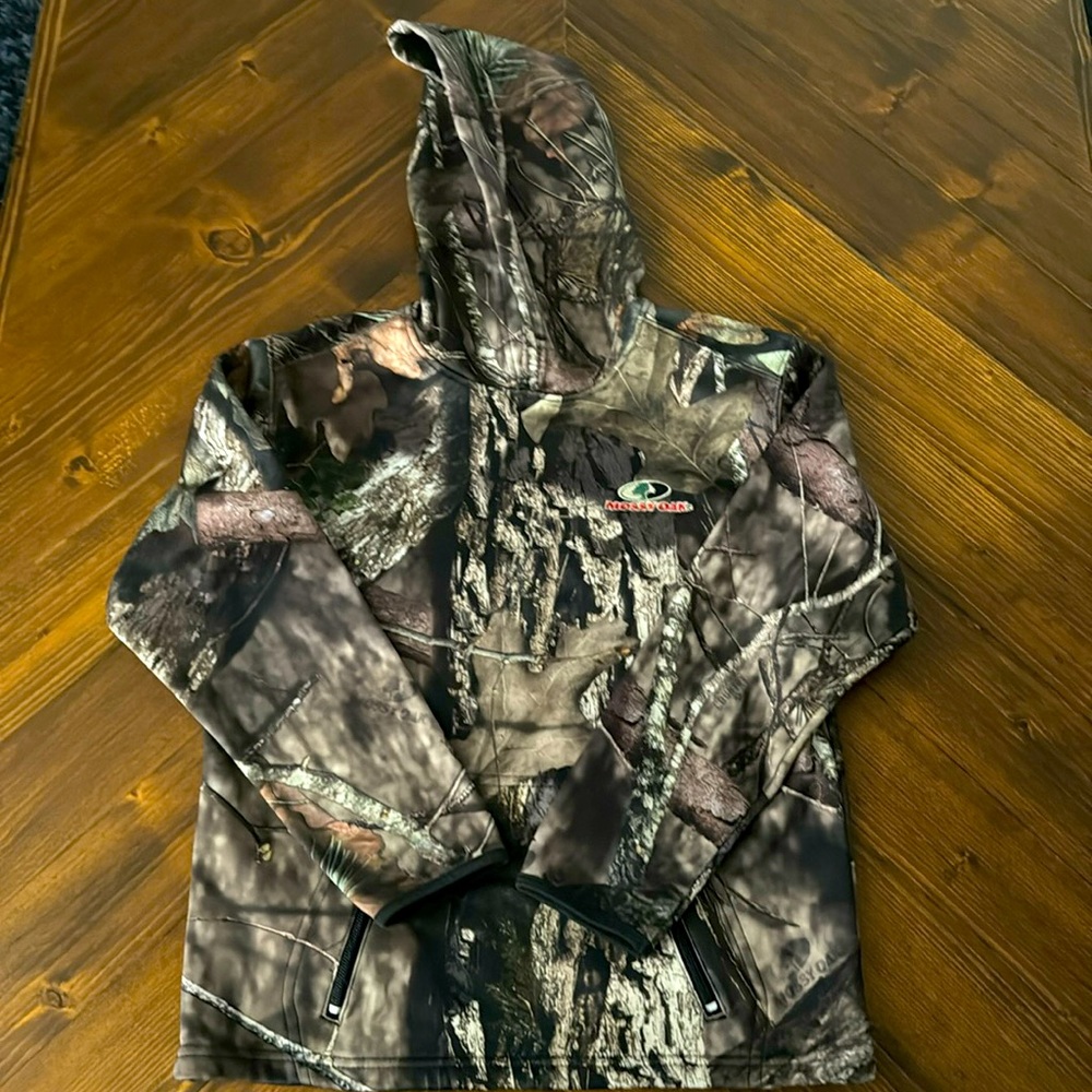 Mossy Oak Camo Hoodie with Face Mask built in